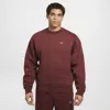 Nike Men's Solo Swoosh Fleece Crew In Brown