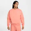 Nike Men's Solo Swoosh Fleece Crew In Orange