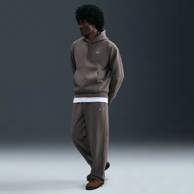 Nike Men's Solo Swoosh Fleece Open-hem Pants In Gray