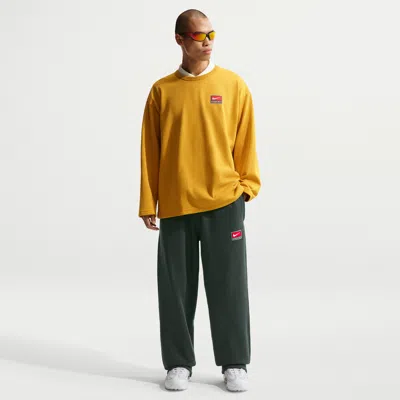 Nike Men's Solo Swoosh Fleece Open-hem Pants In Green
