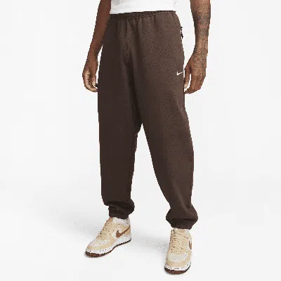 Nike Men's Solo Swoosh Fleece Pants In Brown