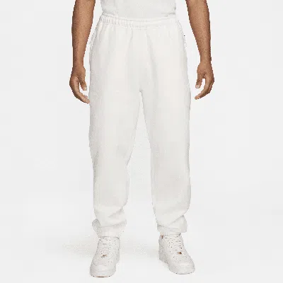 Nike Men's Solo Swoosh Fleece Pants In White