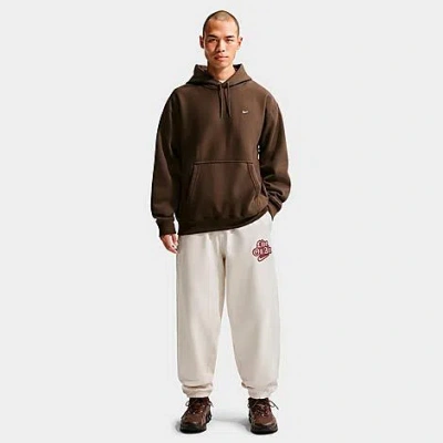 Nike Men's Solo Swoosh Fleece Pullover Hoodie In Brown