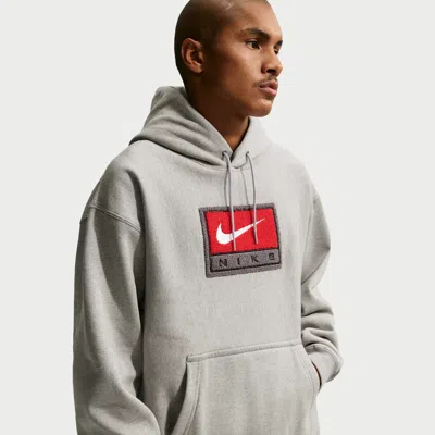 Nike Solo Swoosh Fleece Hoodie In Gray