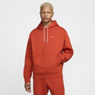 Nike Men's Solo Swoosh Fleece Pullover Hoodie In Red