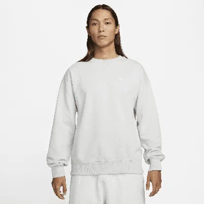 Nike Solo Swoosh Oversize Crewneck Sweatshirt In Grey