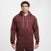 Nike Men's Solo Swoosh Full-zip Hoodie In Brown