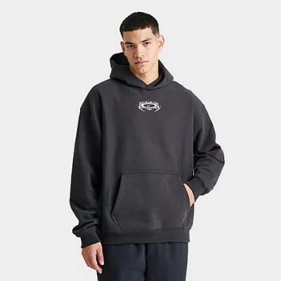 Nike Men's Solo Swoosh Lightning Graphic Fleece Pullover Hoodie In Black