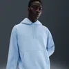 Nike Solo Swoosh Logo-embroidered Cotton-blend Jersey Hoodie In Blue
