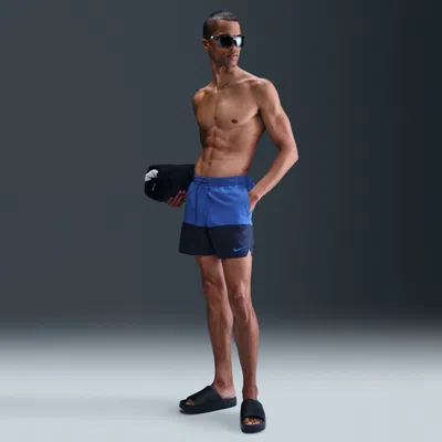 Nike Men's Split 5" Swim Trunks In Blue