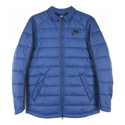 Nike Men's Sports Warm Woven Cotton Jacket Blue