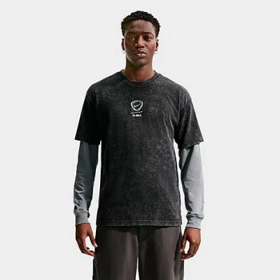 Nike Air Max Acid-wash T-shirt In Black