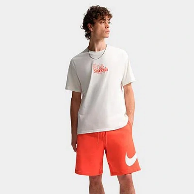 Nike Men's Sportswear Café Swoosh Embroidered T-shirt In White