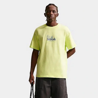 Nike Men's Sportswear Café Swoosh Embroidered T-shirt In Green