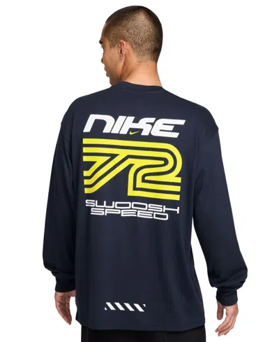 Nike Men's Sportswear Classic-fit Long-sleeve T-shirt In Obsidian