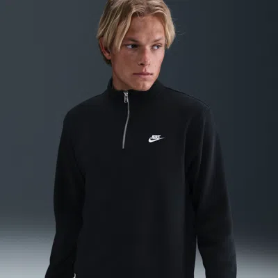 Nike Men's  Sportswear Club 1/2-zip Fleece Top In Black