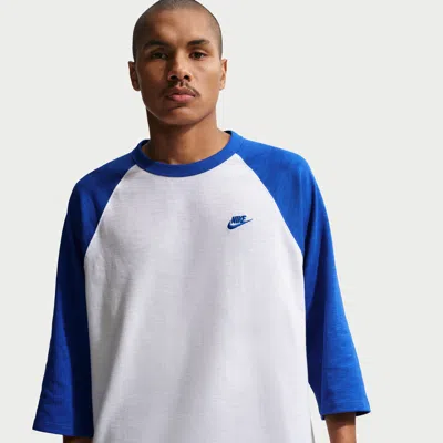 Nike Men's  Sportswear Club 3/4-sleeve Raglan Top In White