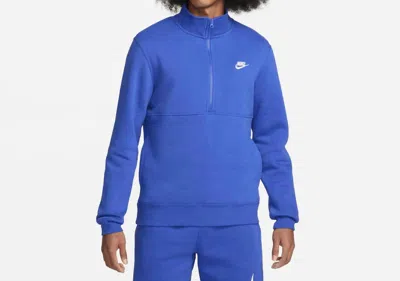 Nike Men's Sportswear Club Brushed-back 1/2-zip Sweatshirt In Blue