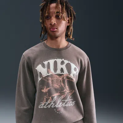 Nike Men's  Sportswear Club Fleece Crew In Gray