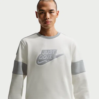 Nike Club Mens Crew Neck Long Sleeve Sweatshirt In Gray