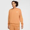 Nike Men's  Sportswear Club Fleece Crew In Orange