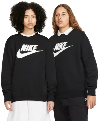 Nike Men's Sportswear Club Fleece Graphic Crewneck Sweatshirt In Black