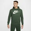 Nike Men's  Sportswear Club Fleece Graphic Pullover Hoodie In Fir/fir/white