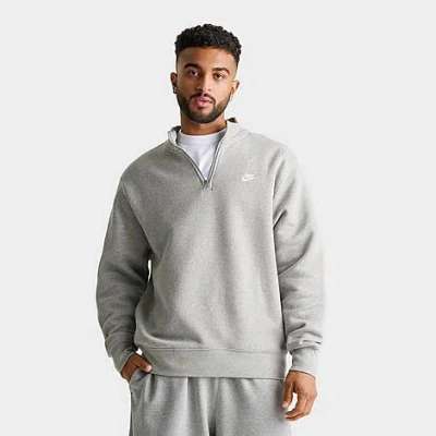Nike Men's Sportswear Club Fleece Half-zip Top In Gray