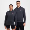 Nike Sportswear Club Embroidered Rose Swoosh Pullover Hoodie In Grey