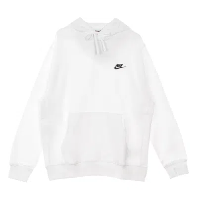 NIKE MEN'S SPORTSWEAR CLUB FLEECE HOODIE WHITE/WHITE/BLACK