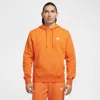 Nike Men's  Sportswear Club Fleece Pullover Hoodie In Safety Orange/safety Orange/white