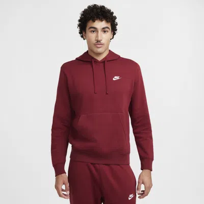 Nike Men's  Sportswear Club Fleece Pullover Hoodie In Team Red/white/team Red