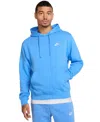 Nike Sportswear Club Logo-embroidered Cotton-blend Jersey Hoodie In Blue