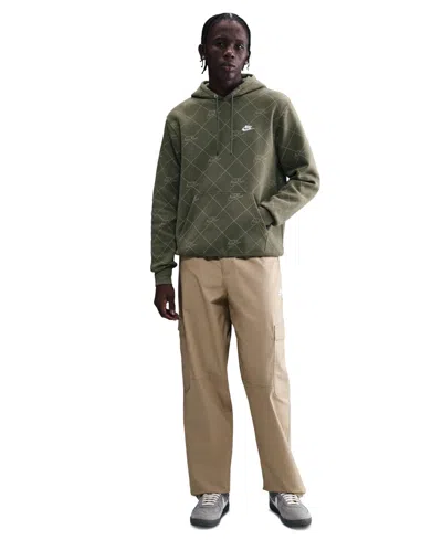 Nike Men's Sportswear Club Fleece Pullover Printed Hoodie In Green