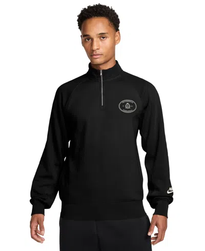 Nike Men's Sportswear Club Half-zip Fleece Top In Black