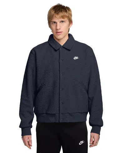Nike Men's Sportswear Club High-pile Coaches Jacket In Blue