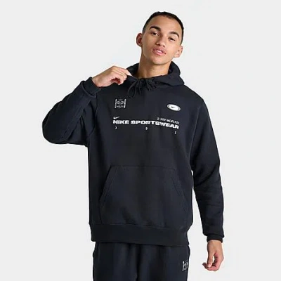 Nike Men's Sportswear Club Jdi Hd Graphic Fleece Hoodie In Black/white