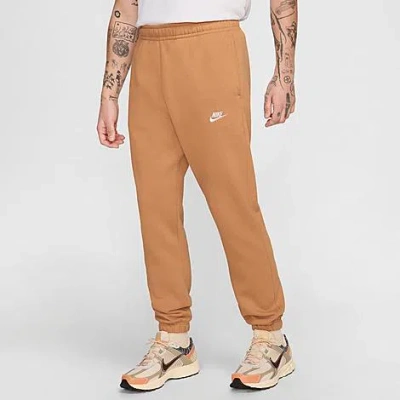 Nike Men's Sportswear Club Jersey Shirt Jogger Pants In Flax/flax/white