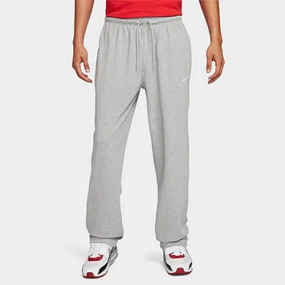 Nike Men's  Sportswear Club Knit Open-hem Pants In Dark Grey Heather/white