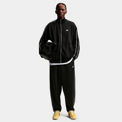 Nike Men's Sportswear Club Knit Oversized Track Pants In Black