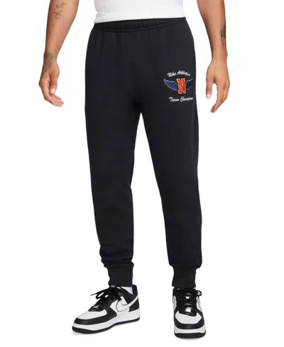 Nike Men's Sportswear Club Logo Fleece Joggers In Black