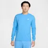 Nike Men's  Sportswear Club Long-sleeve T-shirt In University Blue