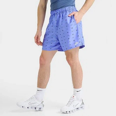 Nike Men's Sportswear Club Monogram Woven Flow Shorts In Blue