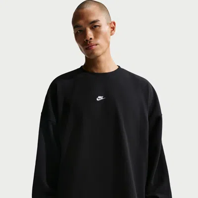 Nike Men's  Sportswear Club Oversized French Terry Crew-neck Sweatshirt In Black