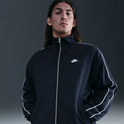 Nike Men's  Sportswear Club Oversized Knit Track Jacket In Blue