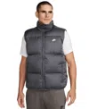 Nike Men's Sportswear Club Quilted Water-repellent Full-zip Puffer Vest In Iron Grey,white