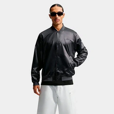 Nike Men's Sportswear Club Satin Varsity Jacket In Black
