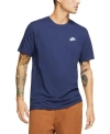 Nike Sportswear Club Tee In Midnight Navy/white At Urban Outfitters In Navy