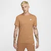 Nike Sportswear Club Crew Neck T-shirt In Brown