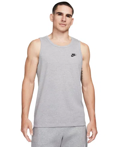 Nike Men's  Sportswear Club Tank Top In Dk Grey Heather,black
